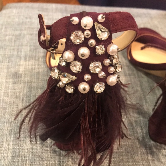 Nine West Plum Strap Heels w/ Fun Embellishments - Picture 5 of 7